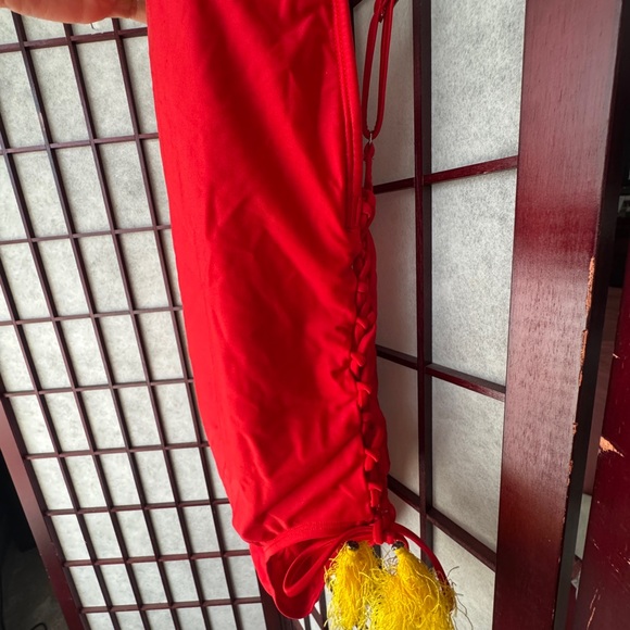 Red One Piece with Yellow Accents - Picture 3 of 5